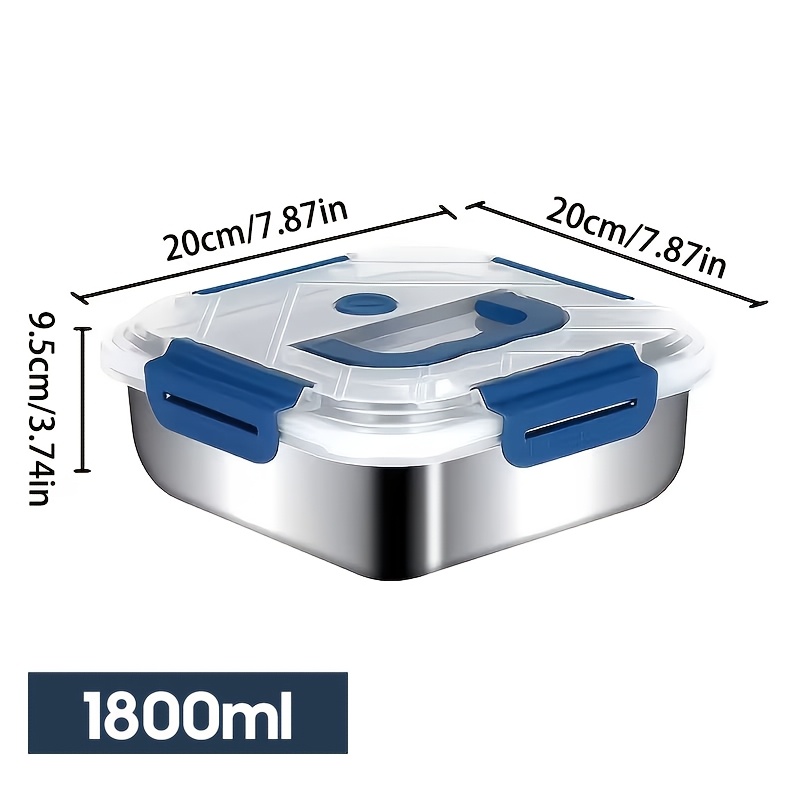 4- Storage Containers With Lids, Bento Box Steaming-baking-refrigerating, , Dishwasher Safe Easy Clean Leak-proof, Lunch Box For Meal Prep, Storage, Fridge