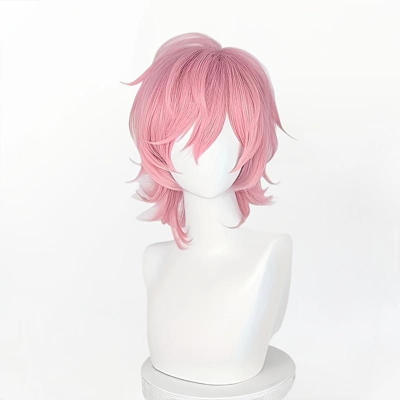 TEMU A Festive Wig Suitable For All Adults, Featuring A With A , Pink Tail And A . Easy To Style, It Adds Volume And Is Perfect For Holiday Costumes,