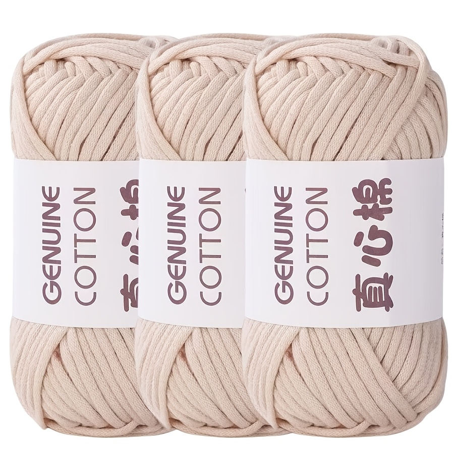 Image of 3-pack Cotton Nylon Blend Crochet Yarn - -friendly, Craft Yarn For Beginners | Scarves, Hats, Bags