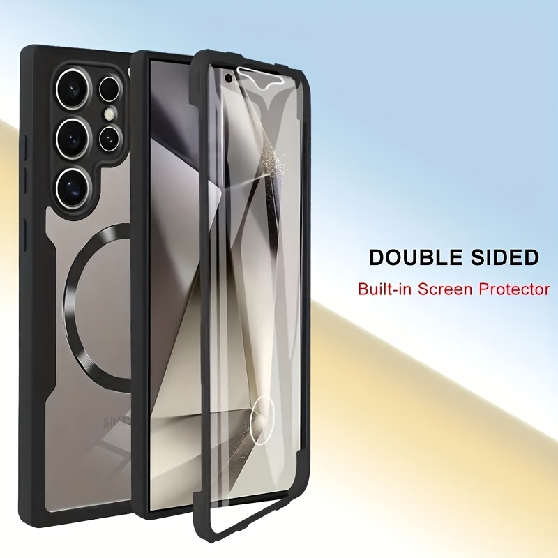 

360 Double Layer Protection Case For A16 A06 S21 Fe S22 S23 Fe S24 Anti-fall Magnetic Clear Tpu Cases