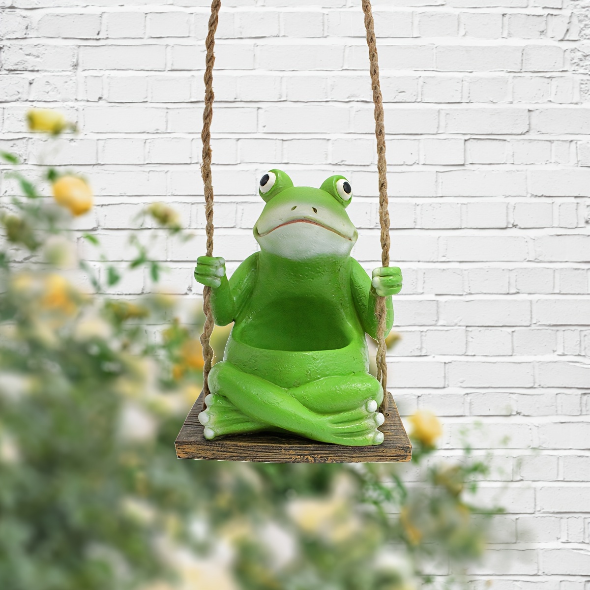 Cute Frog Swing Flower Pot Resin Handicraft Hanging Swing - Temu