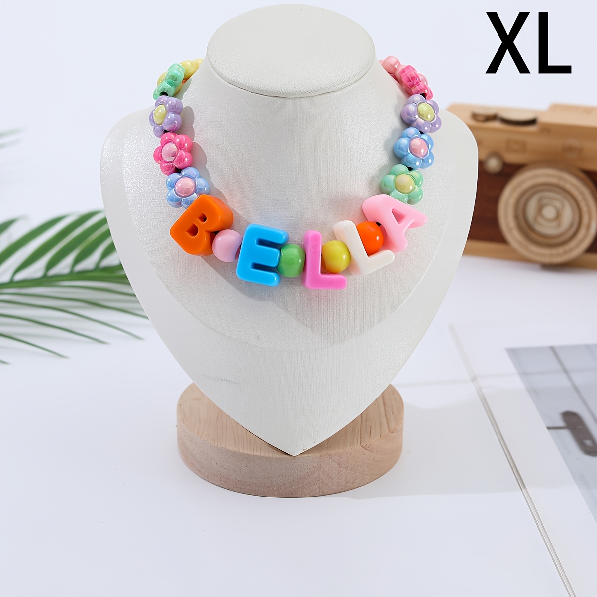 TEMU Collare per animali domestici fai da te 1 pz, collare regolabile per cani. Incisione di lettere personalizzata, design con perline a macaron,