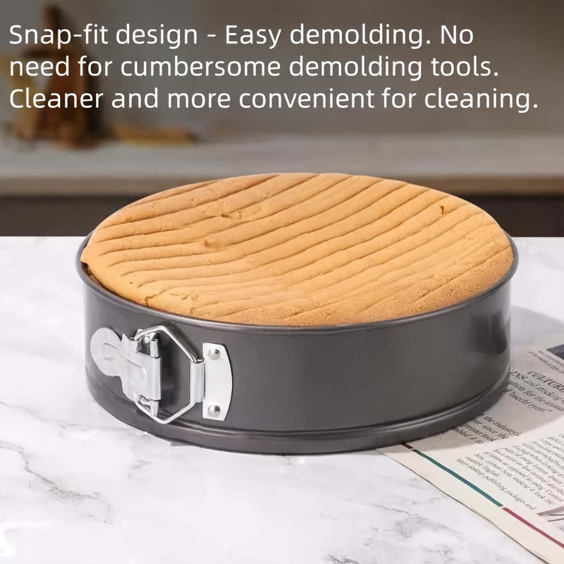 3pcs Square & Round Heart Multi-Size Carbon Steel Removable Bottom Cake Molds, High-Temperature Resistant and Easy to Clean. Suitable for Home Use, and for Holidays Such as Halloween, Christmas, and Valentine's Day