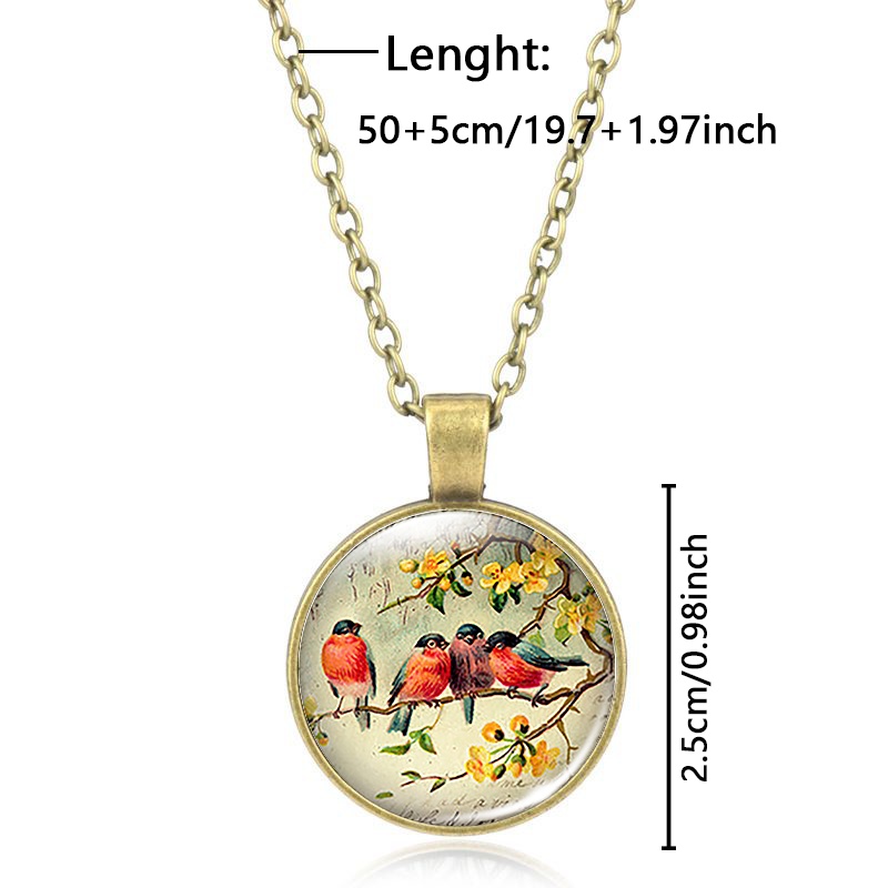 Classic Chain Necklace with Birds Motif, Unique Gift
