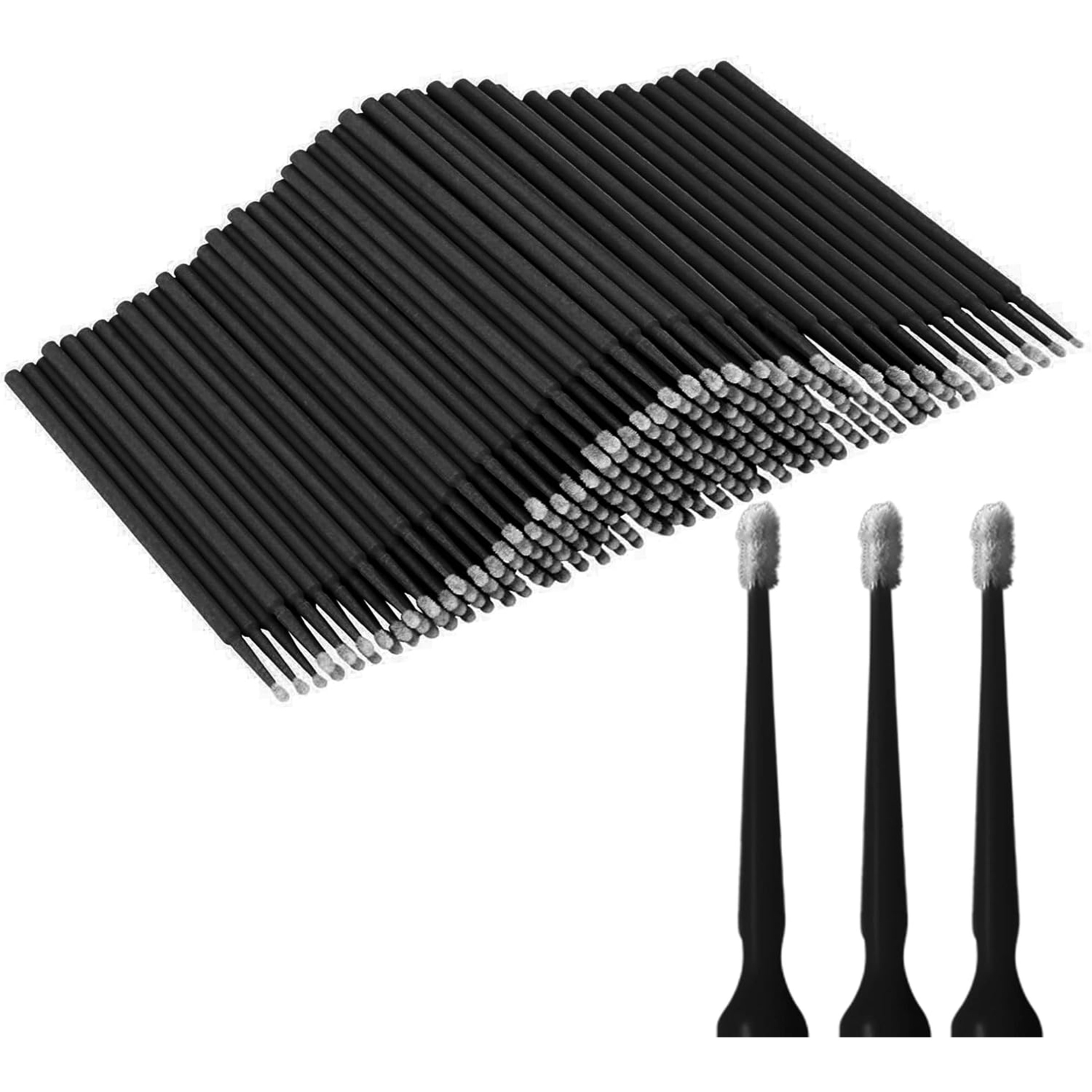 

Micro Applicator Brushes For Eyelash Extensions, 100 Pcs/pack (black)