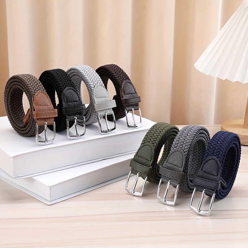 Square Pin Buckle Woven Belt Casual Stylish Braided Belts