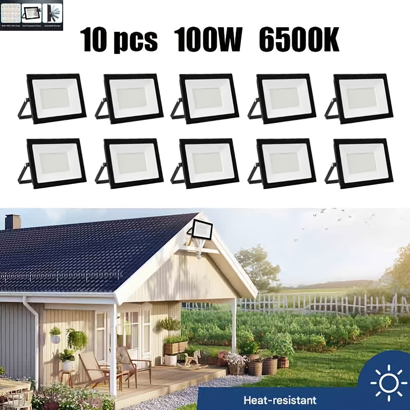 Image of 100w Outdoor Floodlight, Spotlight, Lighting, Cool White Light, Warm White Light, Frameless Floodlight, Linear, 220v Wiring, Ultra-thin, Led Floodlight