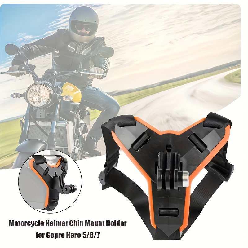 Soporte universal para cámara para casco de motocicleta, moto de nieve,  soporte de barbilla para casco de cara completa para GoPro compatible con