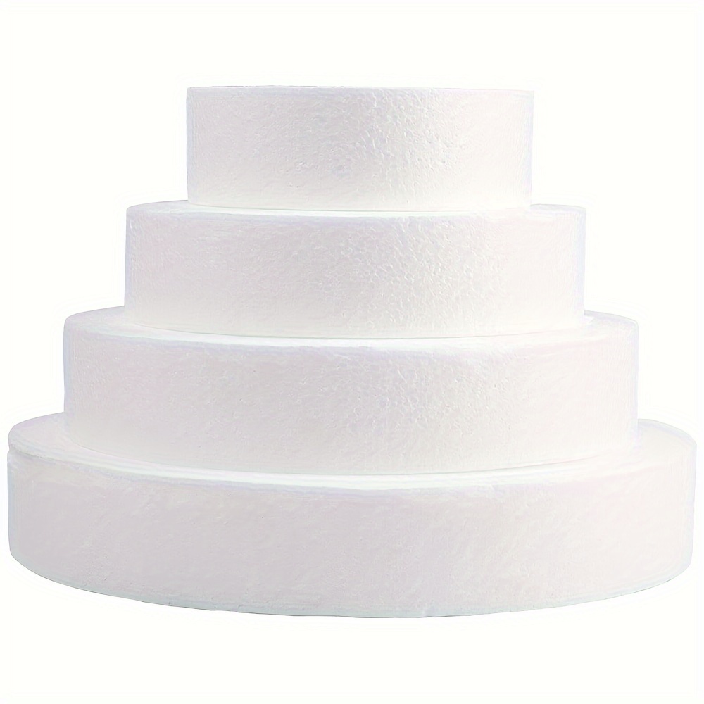 

4pcs Round Foam Cake Dummy, 4 Sizes Cake Foam ,6-12 Inches Foam Cake Dummy For Decorating And Wedding Display