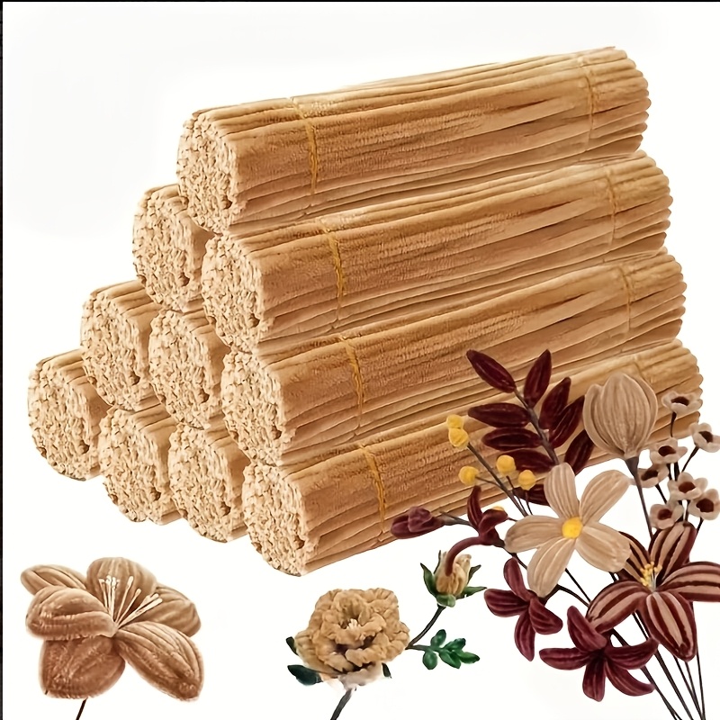 TEMU [186pcs] Coffee Series Material Pack, Chenille Stems, Plush Sticks, Bulk Thickened Pipe Cleaners, For Holiday Gift Creation, Living Room Desktop