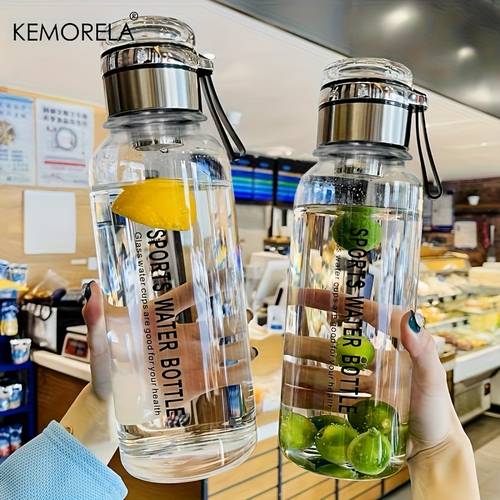 750ml 1000ml large capacity glass water bottle transparent leakproof portable drinkware for outdoor gym or daily use reusable