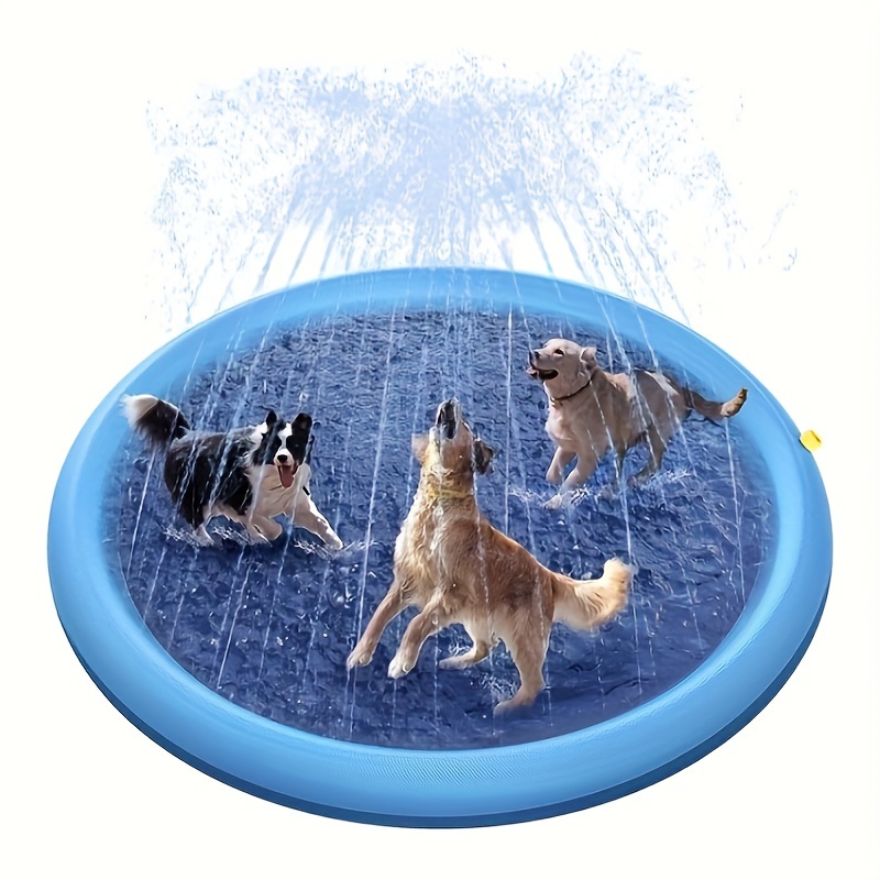 

space-saving" Durable Pvc Dog Bath Pool - Thickened Pet Spray Pad For Summer Outdoor Fun