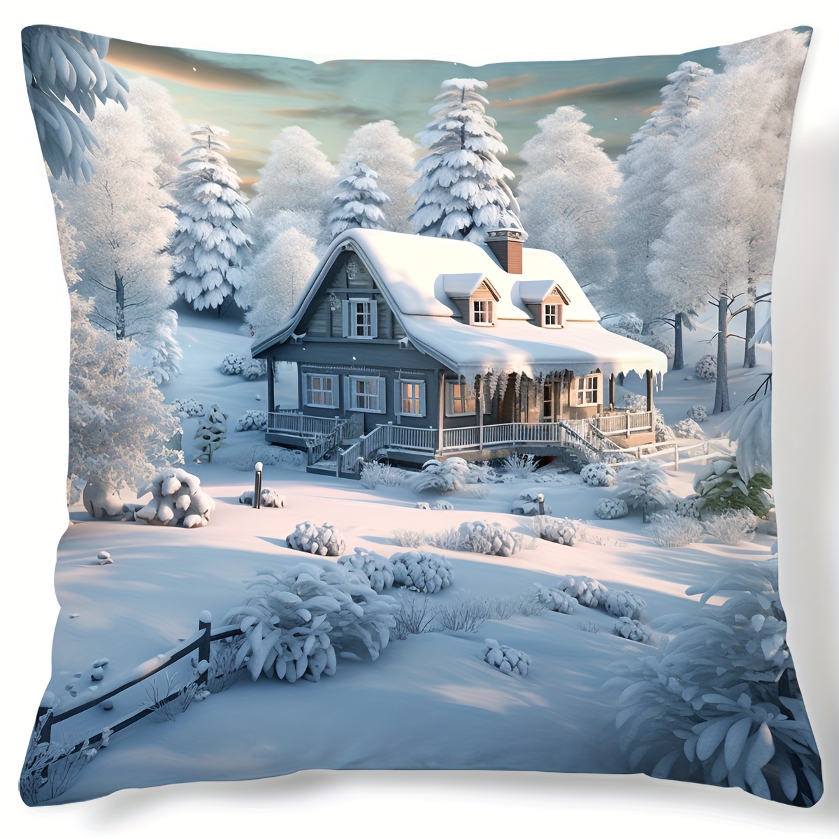 

1pc Contemporary Christmas 17.7" X 17.7" - Cushion For Sofa, , Bedroom - &