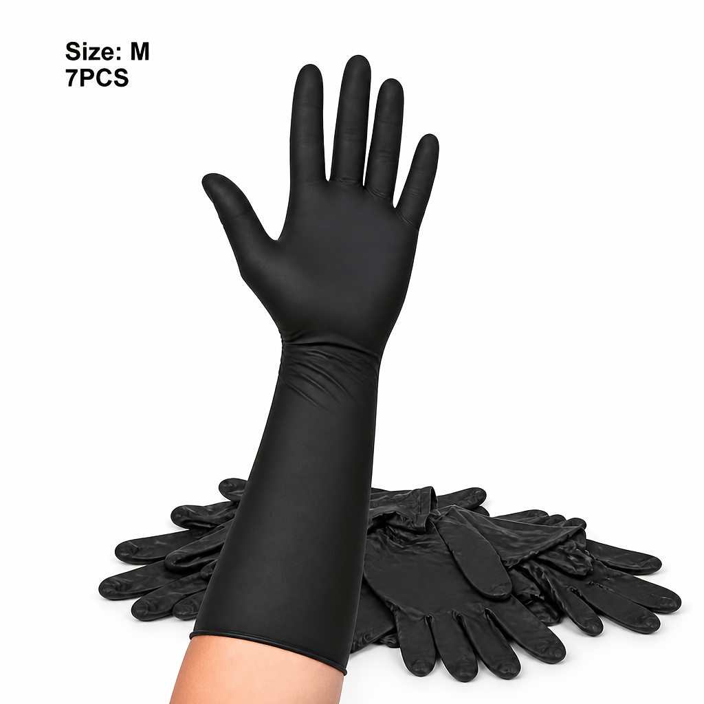TEMU Gants de nettoyage WONDER BEIGE Noir pour , manchette de 12 pouces, pour entretien , légère et jetable, nettoyage de meuble à chaussures, pour