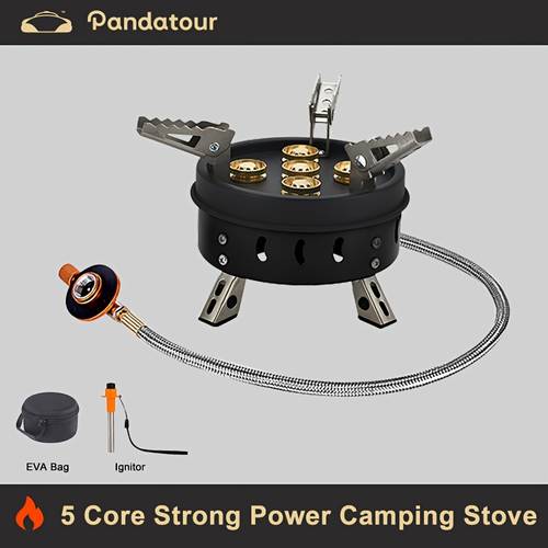 5 burner windproof gas stove with eva storage bag ideal for camping hiking outdoor