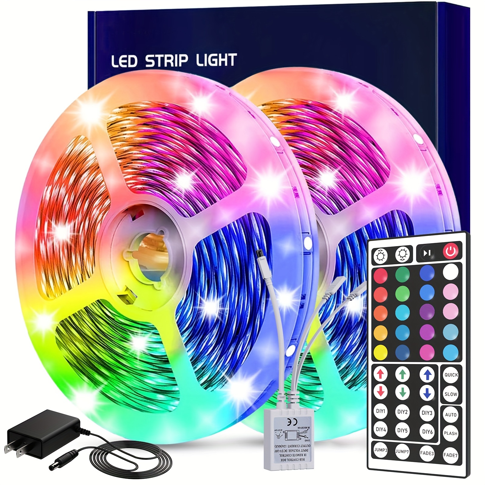 

100ft Led Strip Lights For Bedroom, Led Lights Strip With 44 Keys Remote, With And , Dimmable Rgb Color Changing Led Lights For Bedroom, Living Room, Kitchen, Home Decor, Valentine's Day Gifts