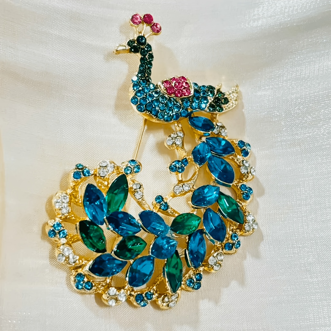 TEMU Baroque Luxury Sparkling Pearooster Design Men's And Women's Brooch Pins, Christmas Gift