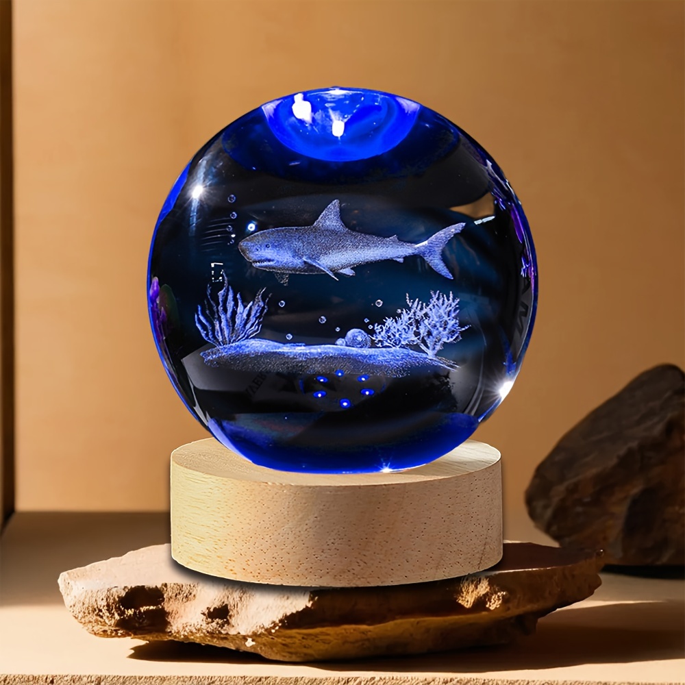 Image of 1pc Whale Shark Night Light - Aquarium-themed Table Lamp Suitable For Bedroom, Wedding, Christmas, Birthday Gift For, (low Voltage Desk Lamp)