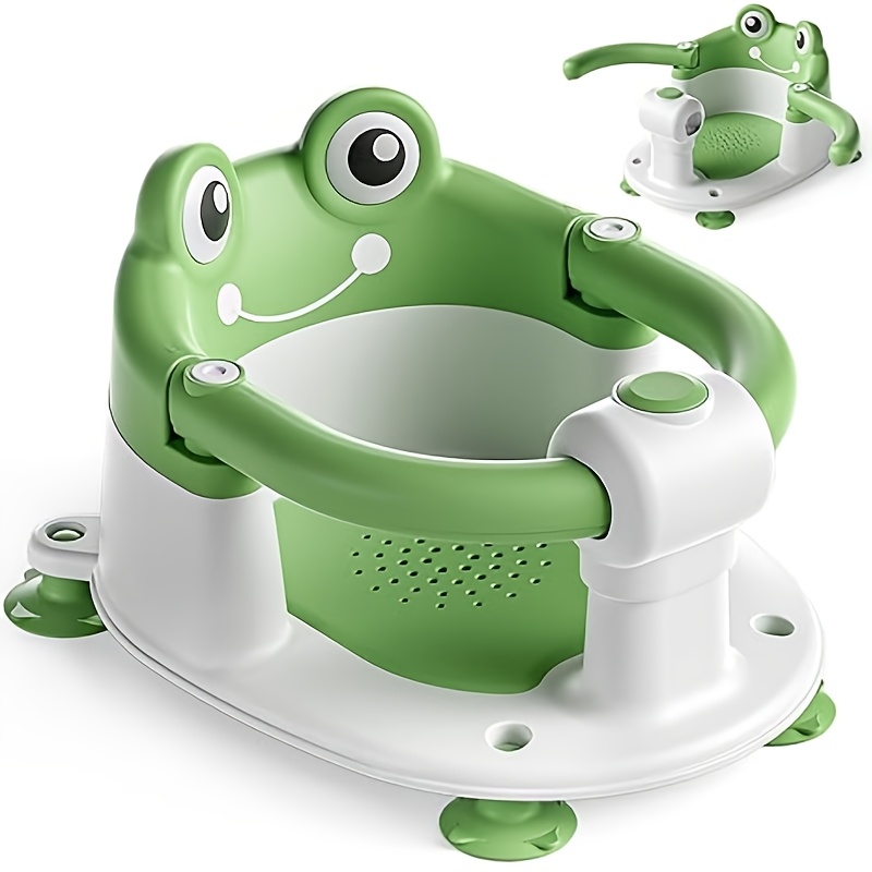 TEMU Siège de bain pour bébé de 6 mois et plus - Support de bain pour bébé, sièges de bain pour tout- pour s'asseoir avec 4 ventouses et coussin ,