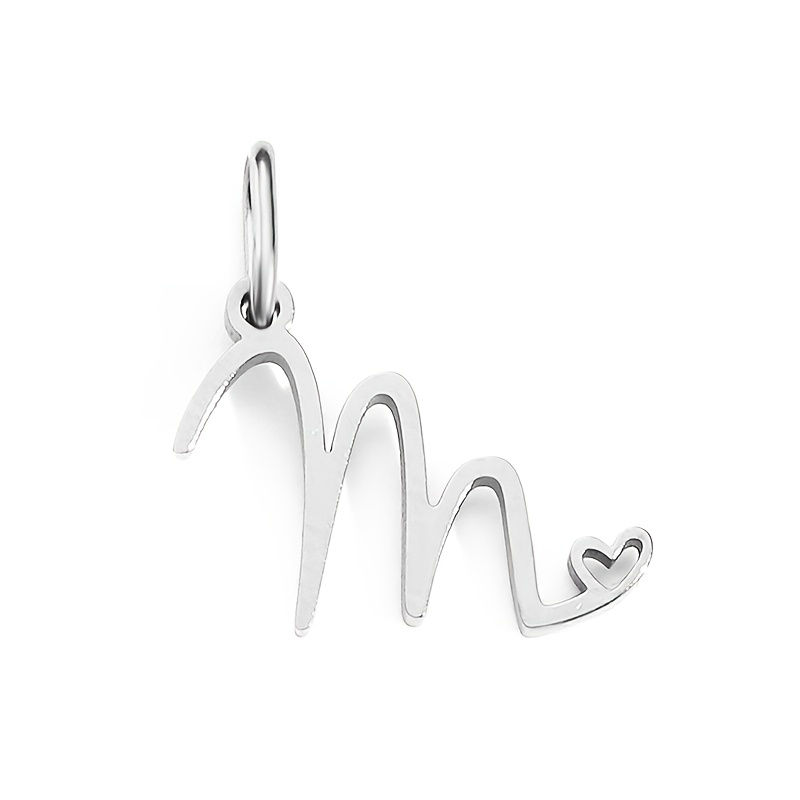 Image of 1pc New Diy Letter Pendant Accessory Stainless Steel Bracelet Necklace With English Alphabet Charms