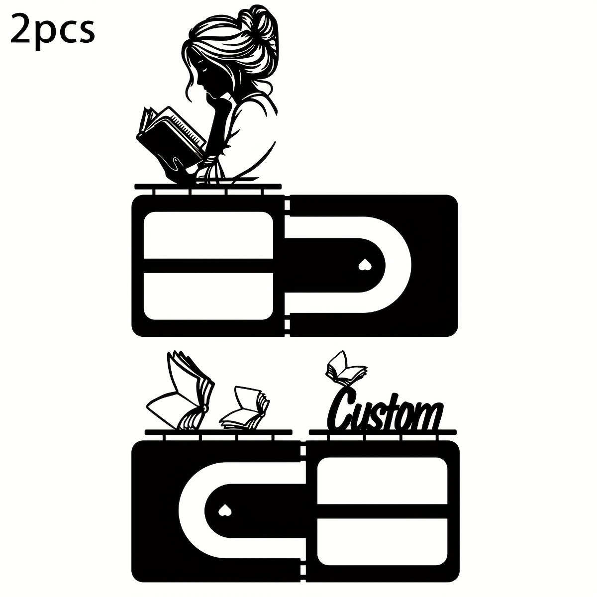 TEMU Fermalibri Metallici Personalizzati - Testo Custom per , Design da Scrivania e Organizer Libri in Metal, Soluzione Durevole per Ufficio o Casa,