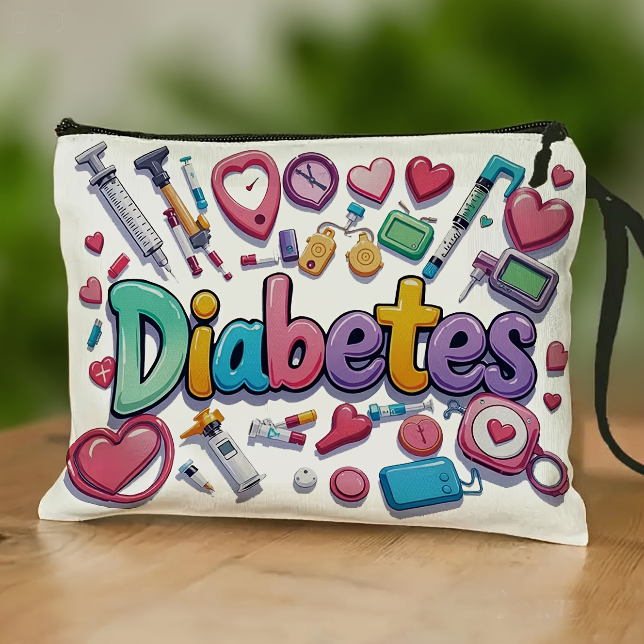 Image of Diabetes Management Bag With Zippered Medication Case Suitable For Diabetes Patients - & Portable With Pancreatic Insulin & Medication Icons, Stylish