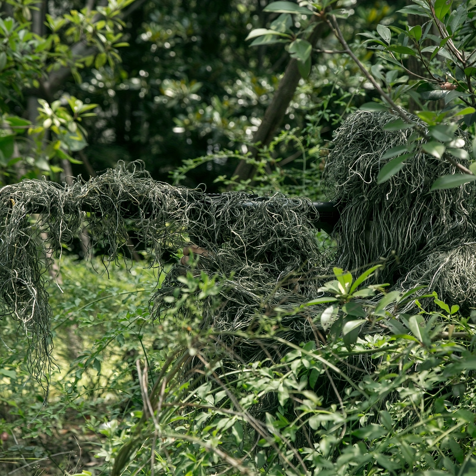 

Lilypelle Ghillie Suit, 3d Camouflage Hunting Apparel Including Jacket, Pants, Hood, Carry Bag