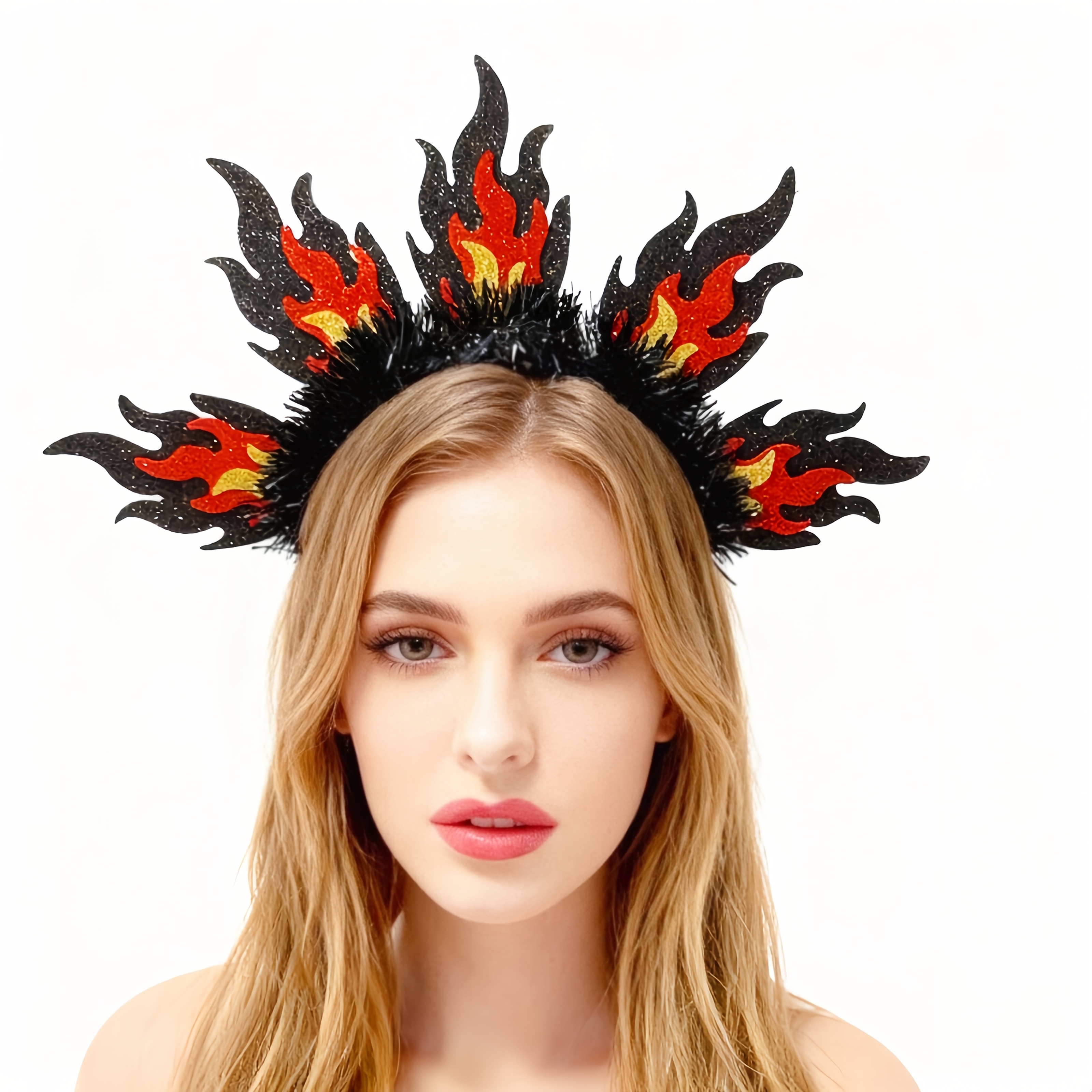 Halloween Christmas Holiday Headwear Flame Costume Dance Party Prop Headband