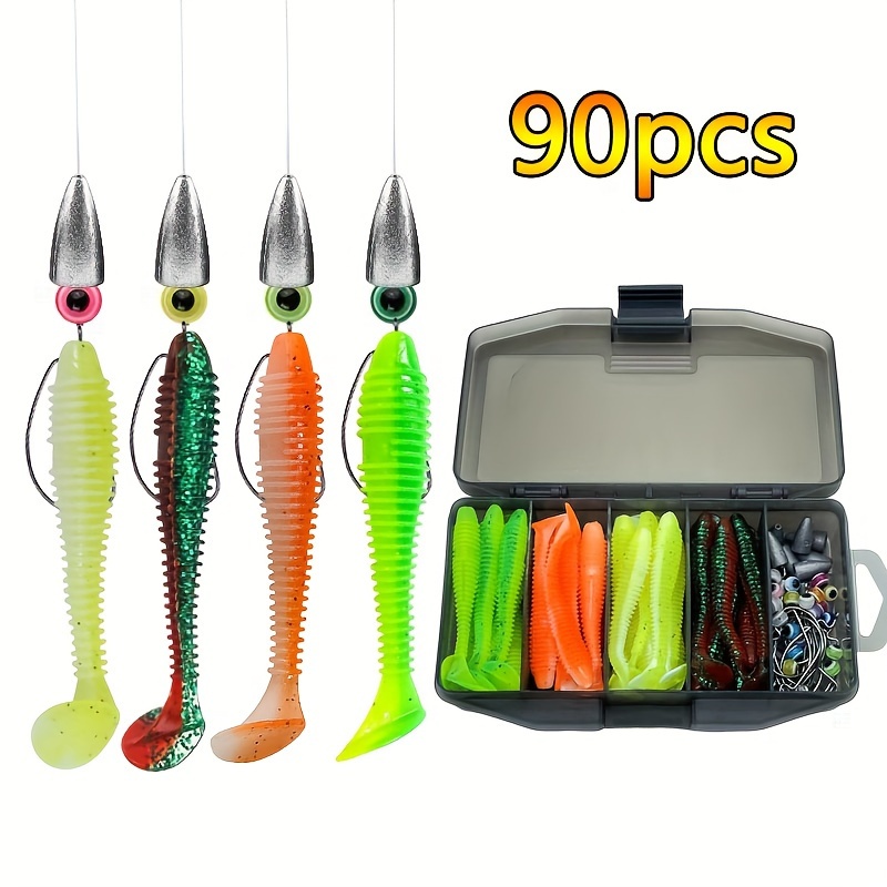 90pcs texas rig kit anti hang threaded t - Temu Oman