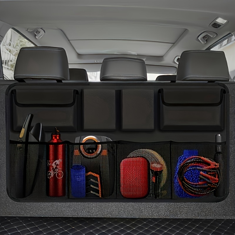 

1 Pcs Car Trunk Car Storage Bag, Rear Seat Suspension Car Storage Bag, With 8 Large Storage Bags - For Suvs, Trucks, - Your Space Saving Expert
