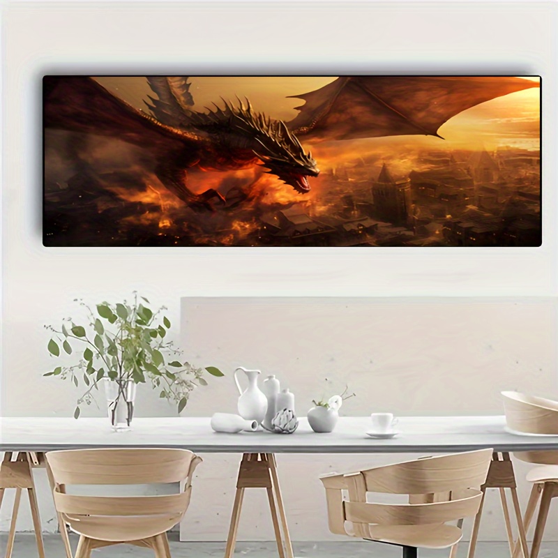 

Diy 5d Fire Dragon Diamond Painting Kit - Acrylic Drills, Mosaic Art For Decor, Holiday Parties - 31.5x78.74 Inches