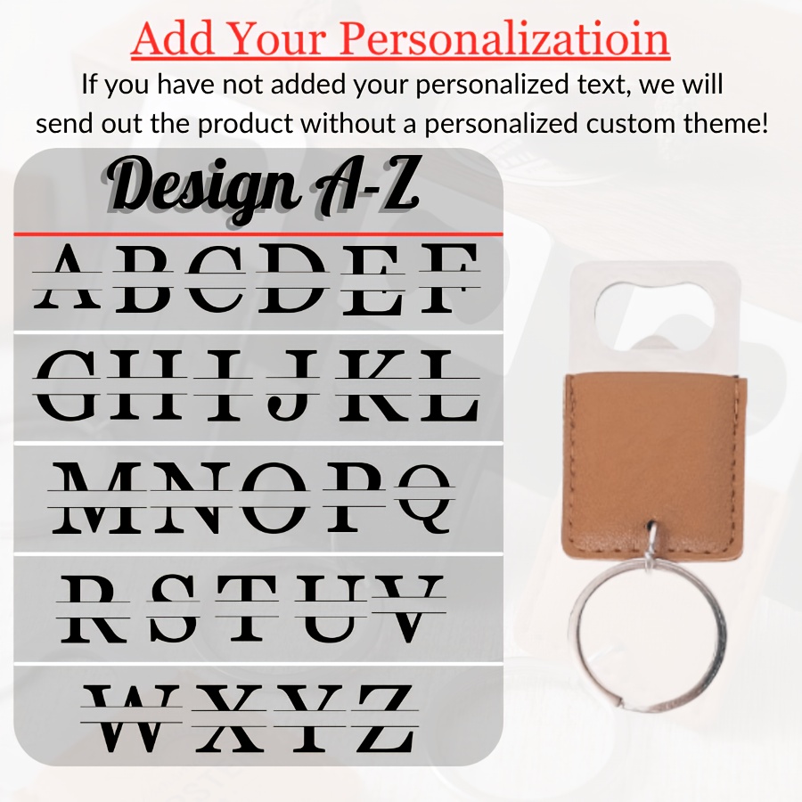 TEMU Personalized Pu Leather Keychain Bottle Opener - Engraved Groomsmen Gift, Wedding Favors, Men's Gift, Father's Day Gift