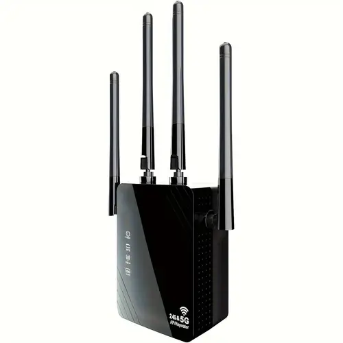 1200mbps wifi extender with 4 dual band 2 4ghz 5ghz wall supports 35 devices easy setup 110v 220v compatible ideal for smart tvs tablets laptops and more video streaming support wireless wifi extenders booster for home
