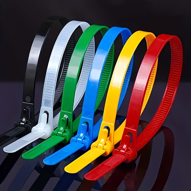 

versatile" 100-piece Premium Nylon Cable Ties - Reusable, Self-locking & Durable - Assorted Colors For Easy Organization