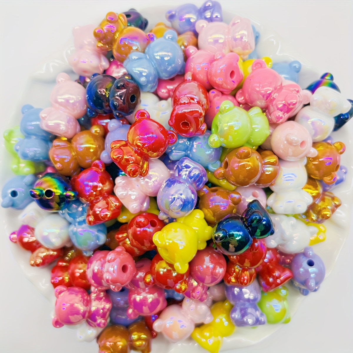 

10pcs Bear For - , Assorted , For Bracelets, Necklaces, & Keychain Crafts