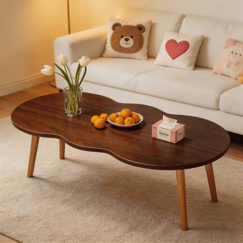 modern cloud shaped coffee table with wavy edge space saving suitable for small spaces minimalist style table for apartments easy assembly sofa side table for bedroom room decor