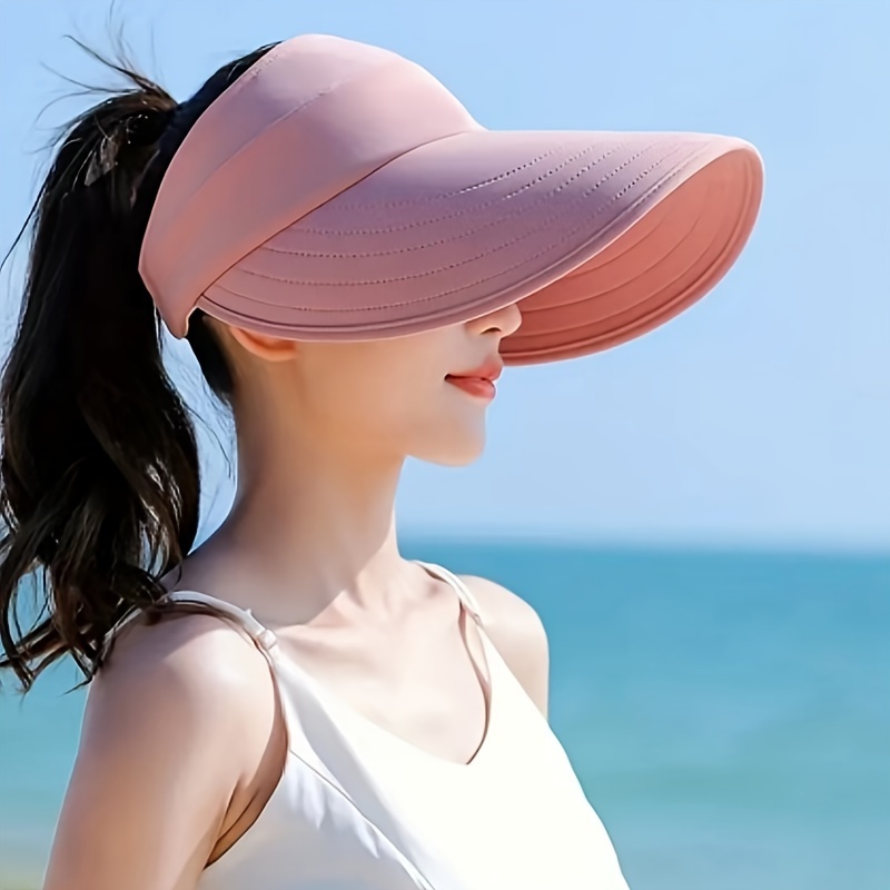 Women's Sports Visor Hat, Breathable Topless Sun Cap with Uv Protection, Adjustable Beach Sun Visors for Outdoor Activities | Shop Trends