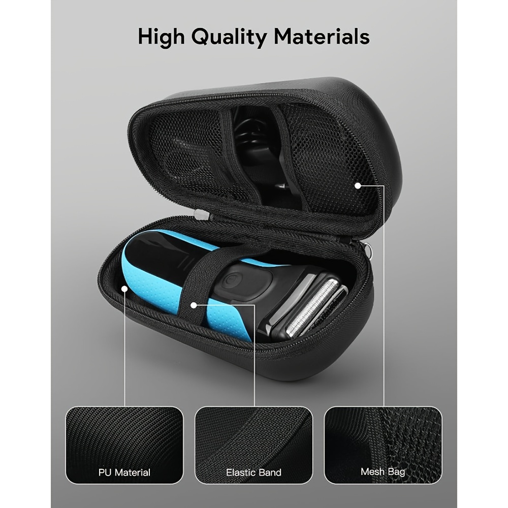 1pc Electric Shaver Storage Case with Handle - Heavy-Duty   Protective Suitcase, Secure Zippered   Organizer with Cushioned Interior, Scratch & Impact Resistant Travel Bag for Men s Electric Shavers,  s, and Shaving Essentials - Ideal for Travel, Home, Grooming - Compatible with Wet/Dry Shavers (Black/Blue/Other Colors  ), Travel   Case, Shaver Holder, Shaver Case