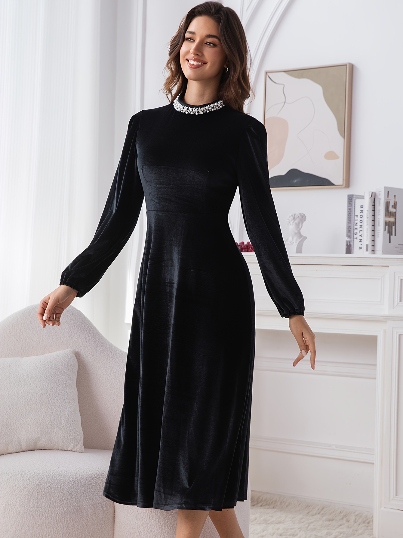 casual velvet dress Brown Size:Eu42 /UK8/ USw11 Johnny Cash's Reason For 230105 Do not bleach