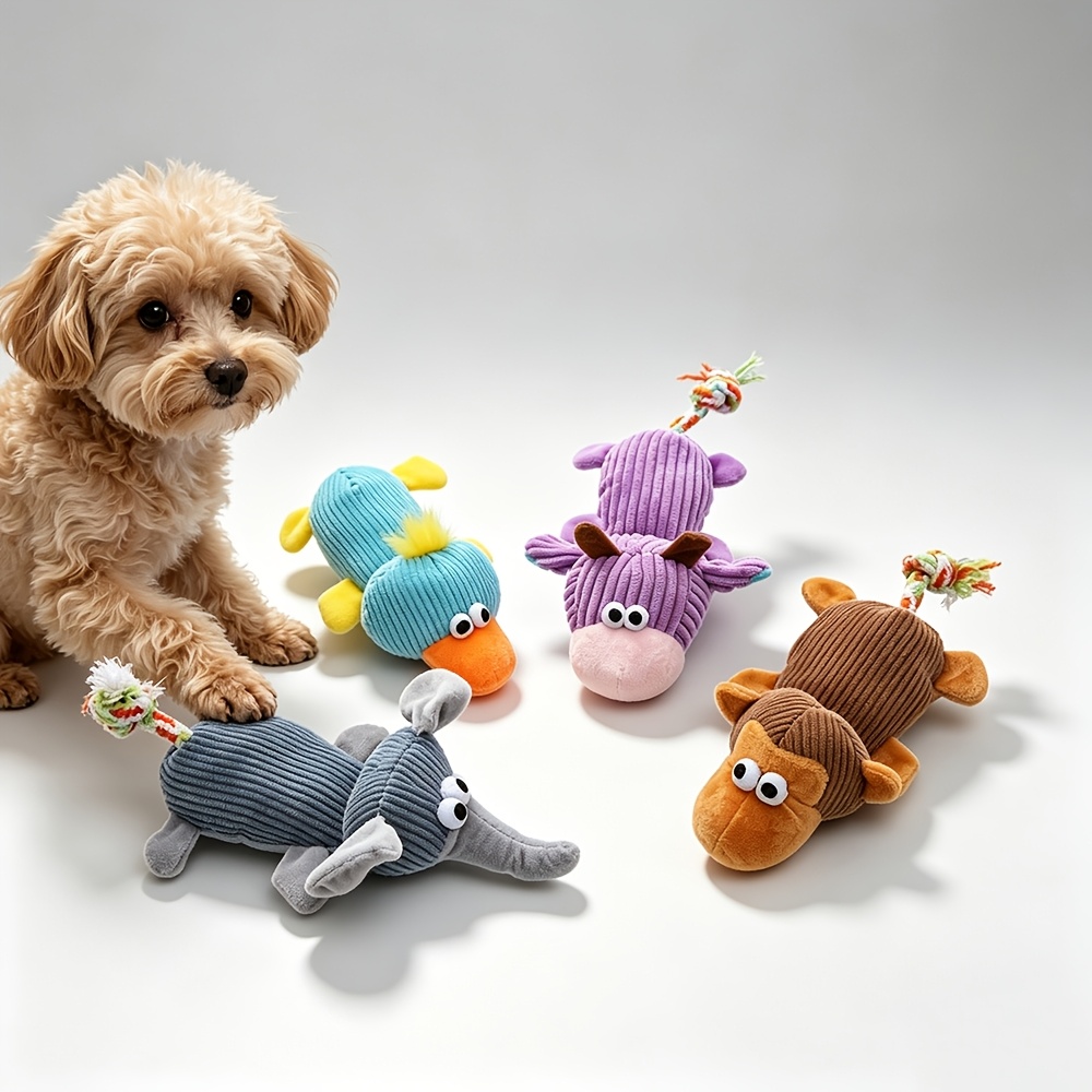4 styles   elephant   little cow shaped with 2     outdoor interactive dog   plush toy soft corduroy fabric safe and chew resistant pet birthday party holiday gathering   without battery Product details 6