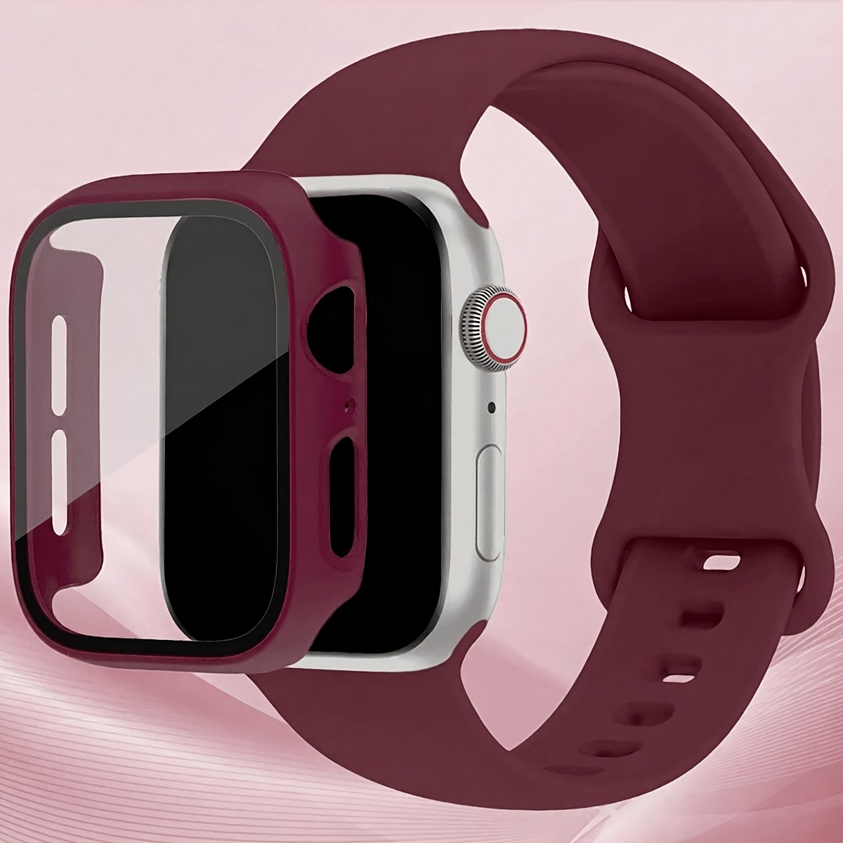 2pcs For Watch Case & Strap Set - Ultra-thin Tempered Glass Screen Protector, Adjustable Comfortable Wristband, Compatible With For Watch /2/3/4/5/6/7/8/9/10/11/se/pro/pro