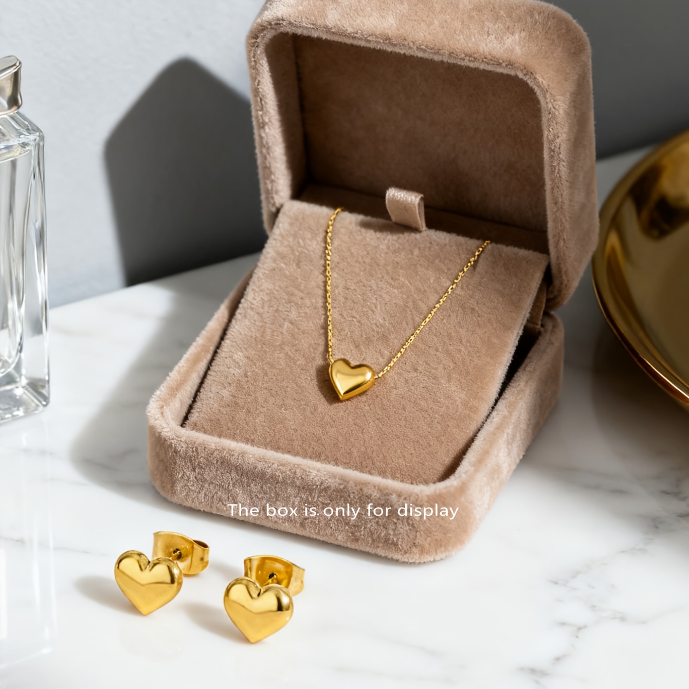 TEMU A Set Of Elegant And Sweet Heart-shaped Stainless Steel Jewelry, Women' Wear Or