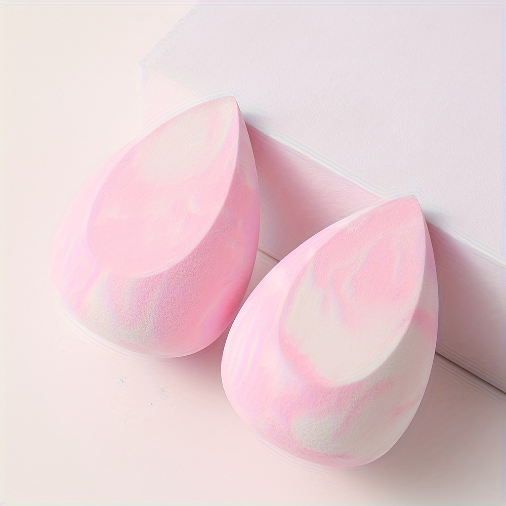 TEMU A Set Of 2 Pink And White Makeup Sponges, Beauty Blenders, Soft , Friendly Facial Tools
