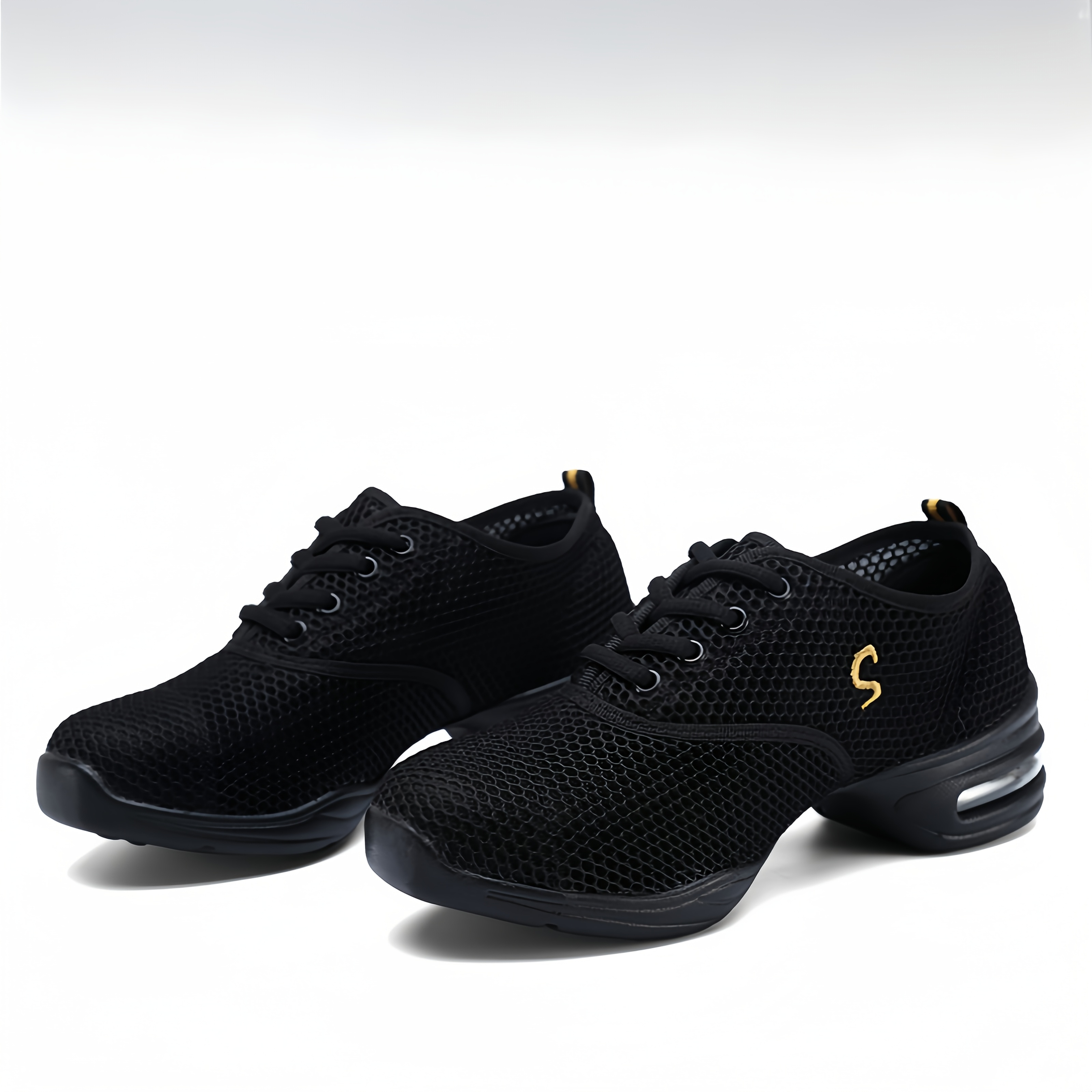 TEMU Ladies' Lightweight Dance Shoes, Breathable Soft-soled , Stylish Non-slip Dance Shoes With Air Cushioning And Wear-resistant Soles, Korean Style