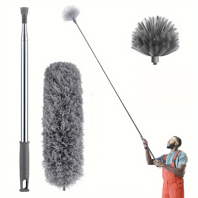 

Extendable Spider Web Dust Collector With Lightweight Aluminum Pole - Stainless Steel Handle, Medium Hardness , Suitable For Commercial Cleaning