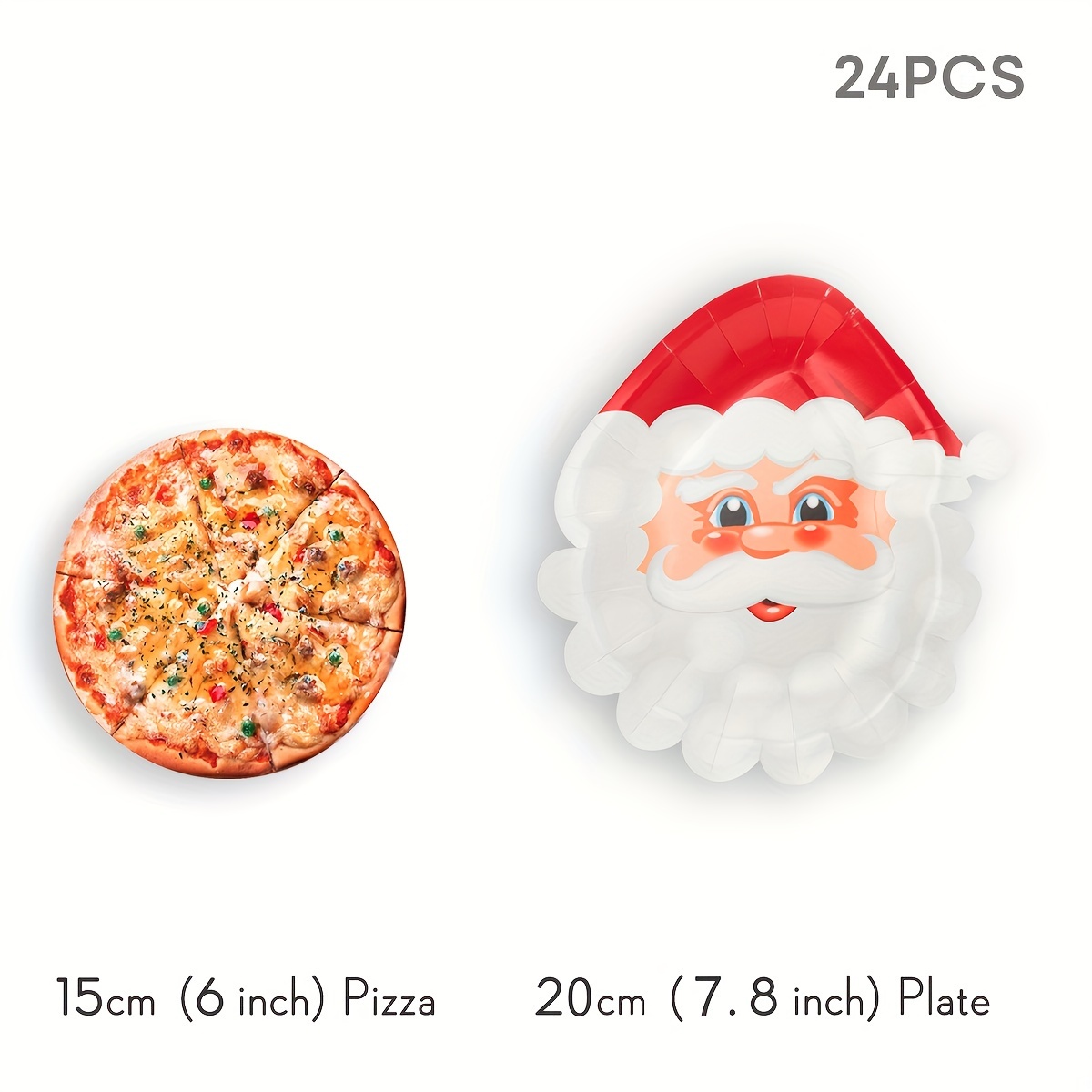 Image of 10/24pcs, Christmas Paper Plates Featuring Santa Claus, Disposable Party Plates For Christmas Celebrations, Cute Dinnerware For Christmas Parties, Single-use Paper Plates For Festive Dinners