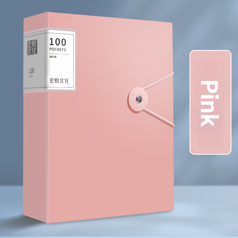 With 100 Transparent Pockets, A4 Paper Size File Organizer, File Storage Bag, Test Paper Storage Folder - Large Capacity Office And School Storage Folder, Suitable For Schools, Offices, Law