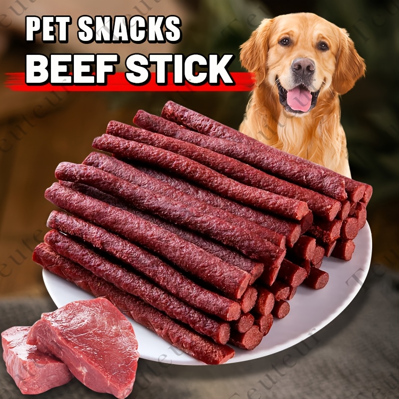 Natural Beef Sticks Dog Treats, High Protein Grain-Free Jerky Chews for Small to Large Dogs, Training Rewards in Various Beef Flavors