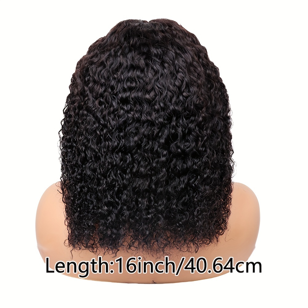 200 density curly wave v part wig human hair no leave - Temu display picture 1