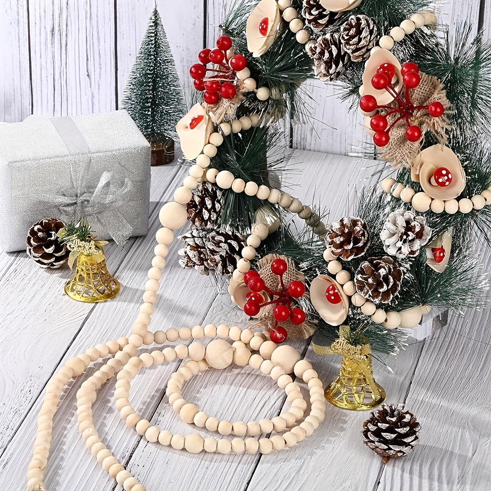 

Wooden Wreath, 1pc Christmas Garland, No-power Needed, For Christmas, , New , Wooden Craft Supplies For Christmas Tree Decoration